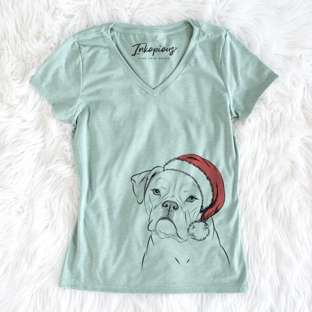 Santa Babe the AmericanBulldog - Women&#39;s V-neck Shirt