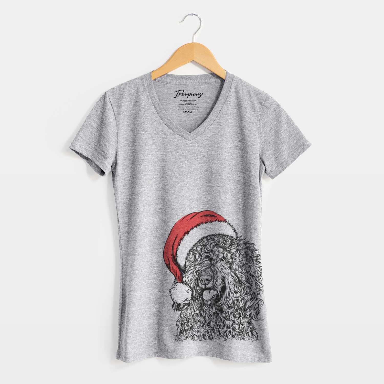 Santa Babs the Barbet - Women's V-neck Shirt