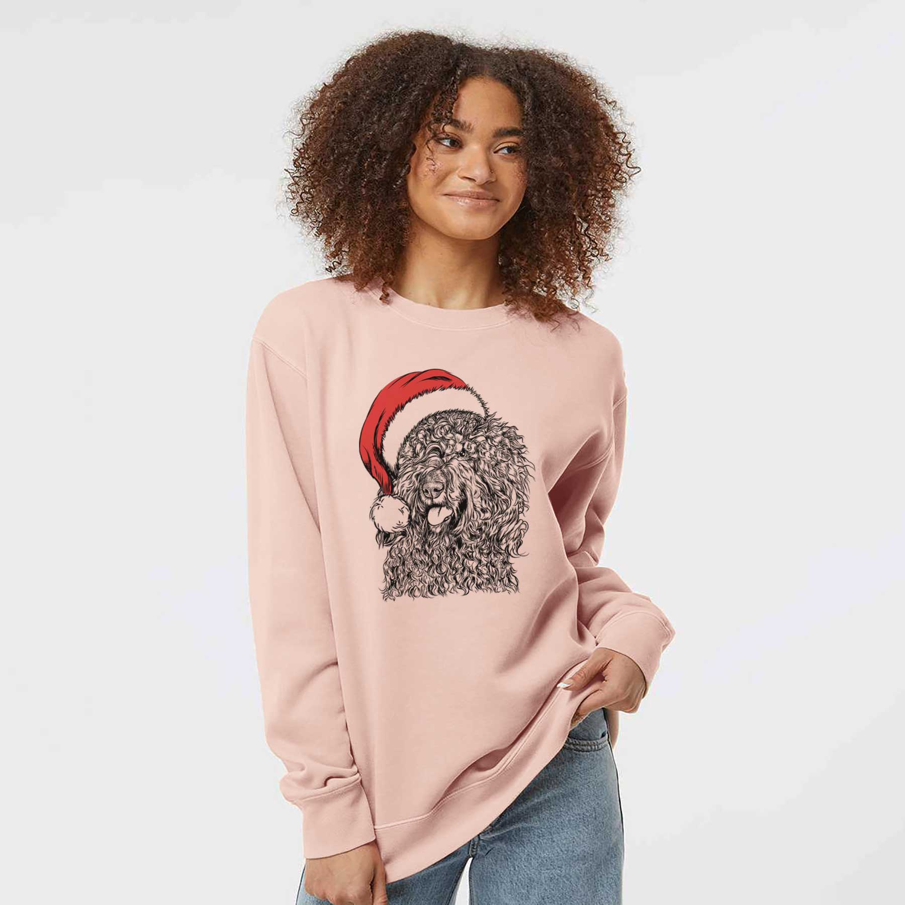 Santa Babs the Barbet - Unisex Pigment Dyed Crew Sweatshirt