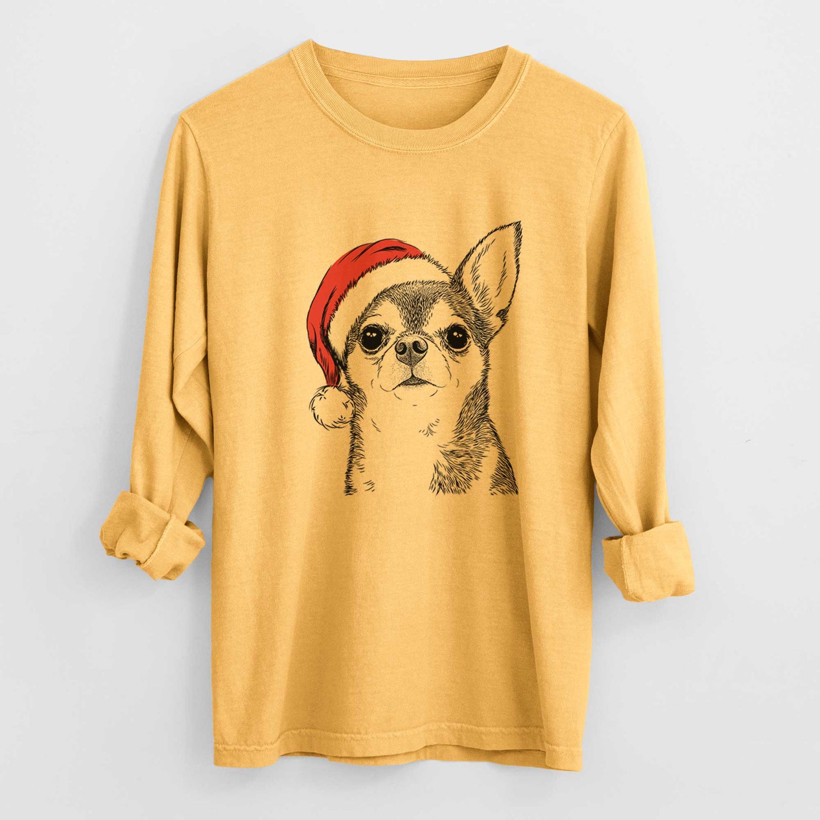 Santa Baby the Chihuahua - Heavyweight 100% Cotton Long Sleeve