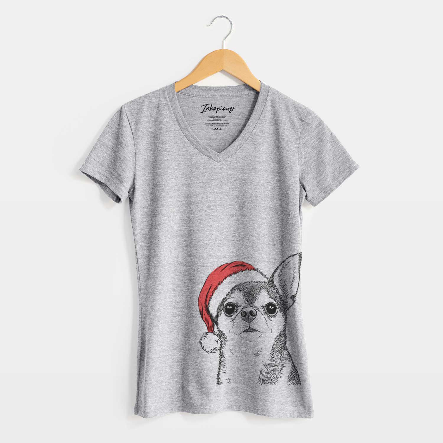 Santa Baby the Chihuahua - Women's V-neck Shirt