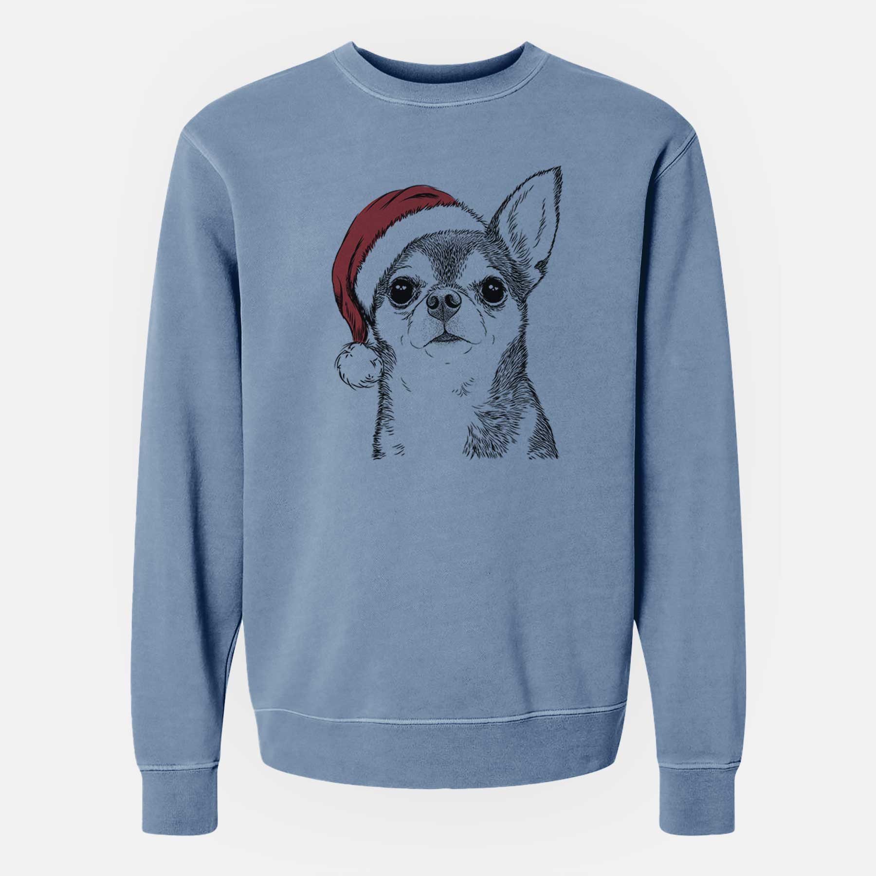 Santa Baby the Chihuahua - Unisex Pigment Dyed Crew Sweatshirt