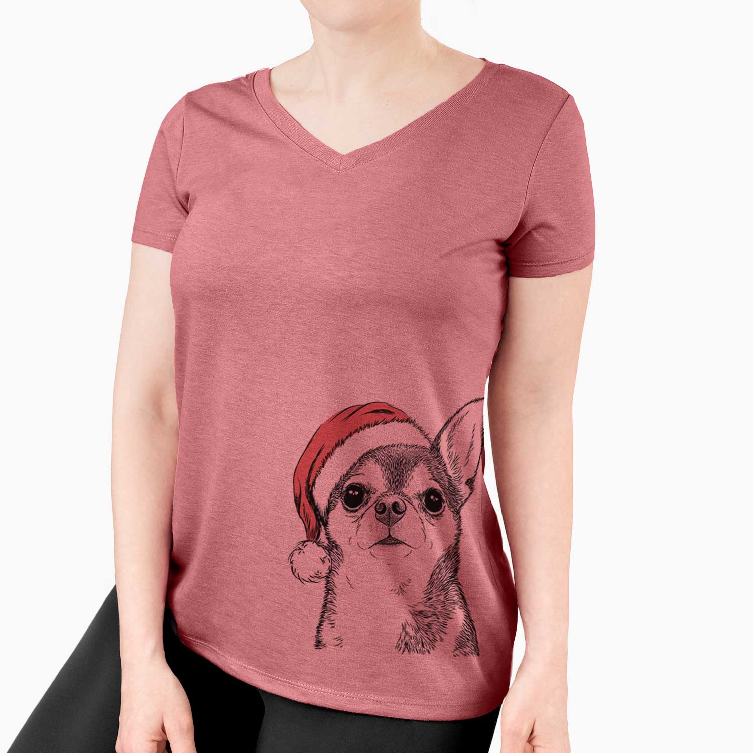 Santa Baby the Chihuahua - Women's V-neck Shirt