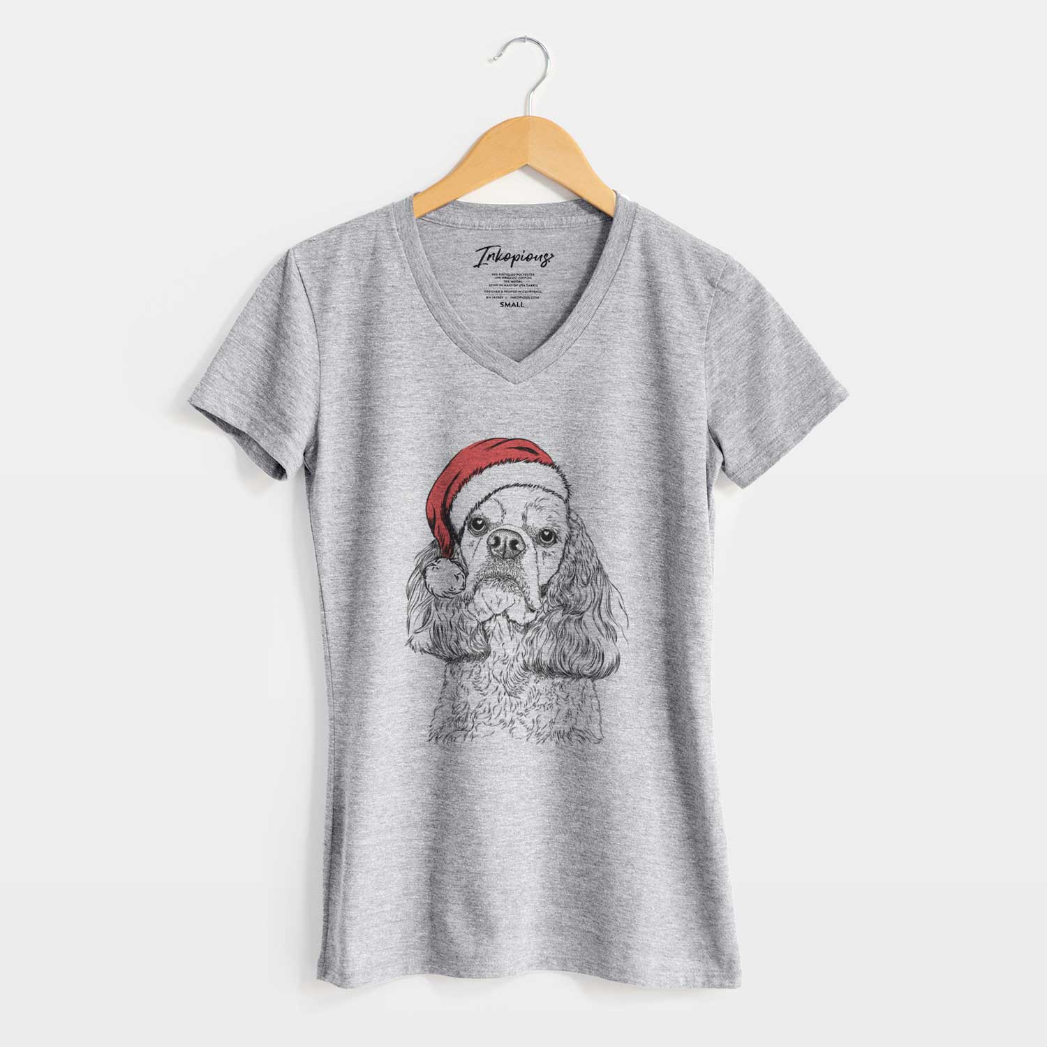 Santa Bailey the American Cocker Spaniel - Women's V-neck Shirt