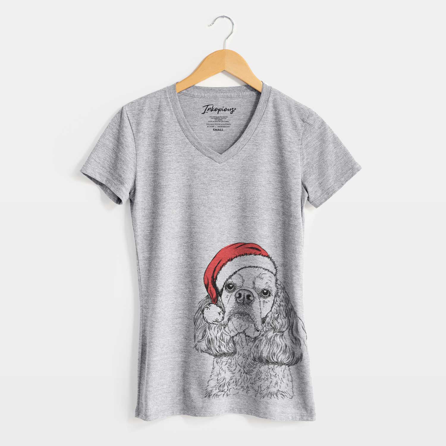 Santa Bailey the American Cocker Spaniel - Women's V-neck Shirt