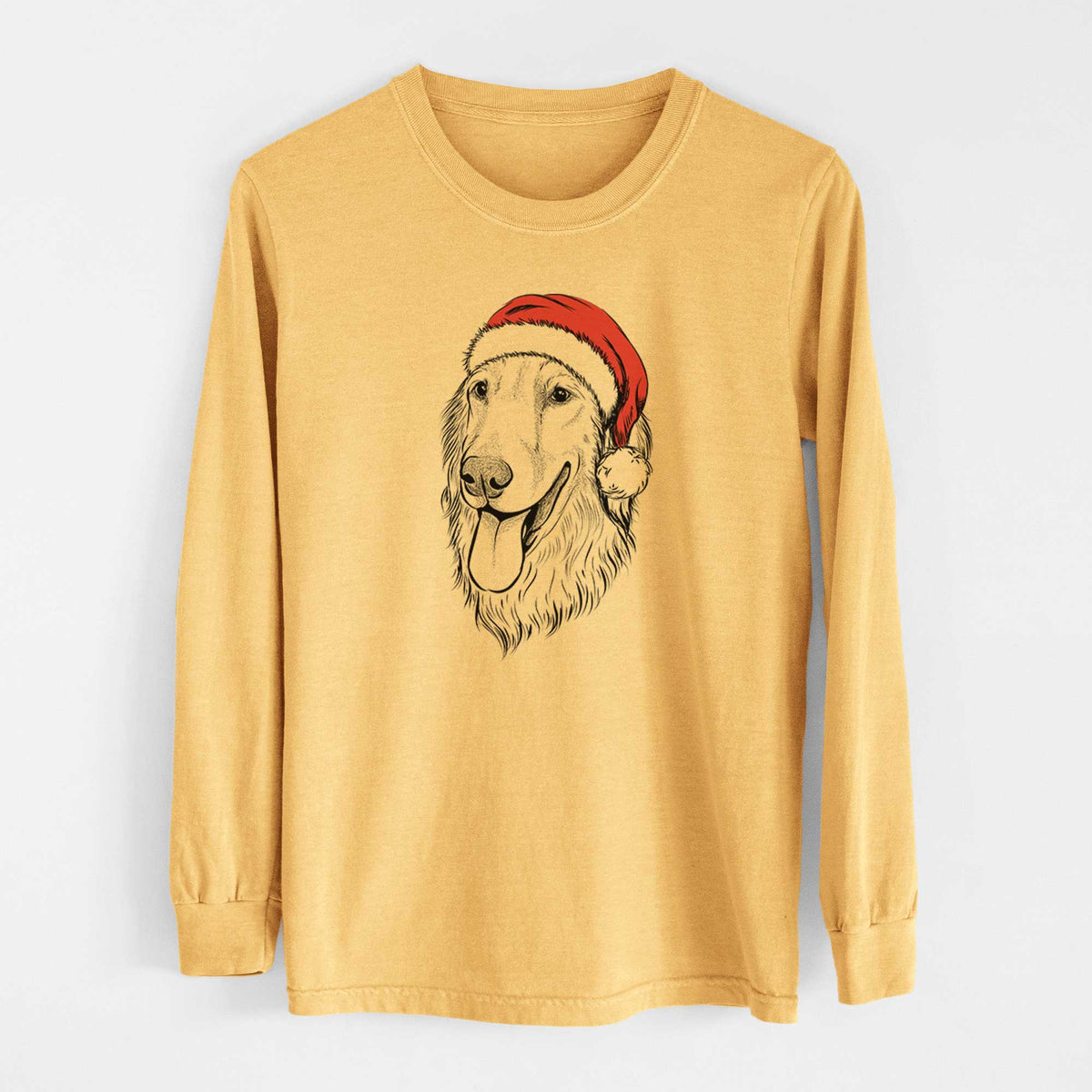 Santa Bailey the Golden Retriever - Heavyweight 100% Cotton Long Sleeve