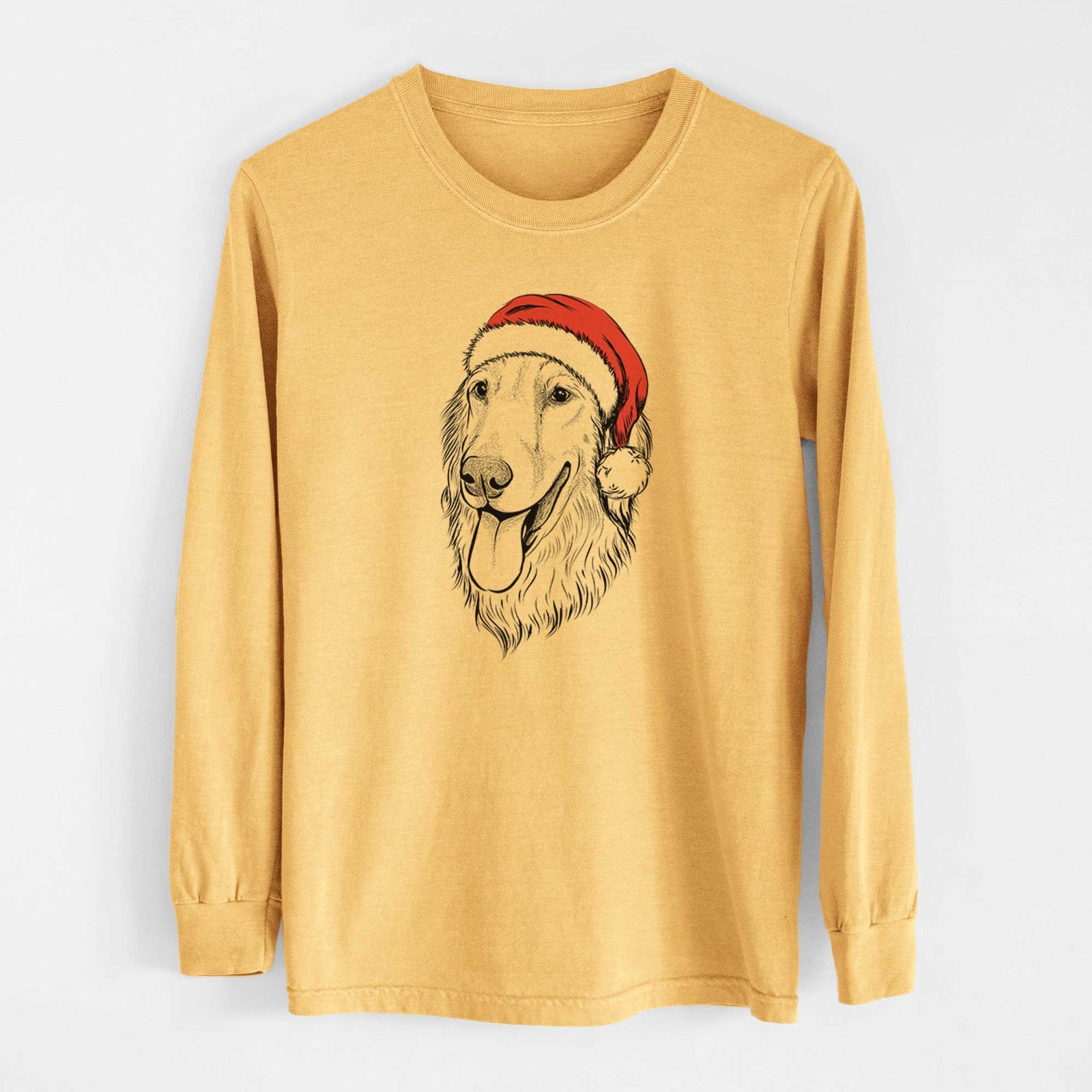 Santa Bailey the Golden Retriever - Heavyweight 100% Cotton Long Sleeve