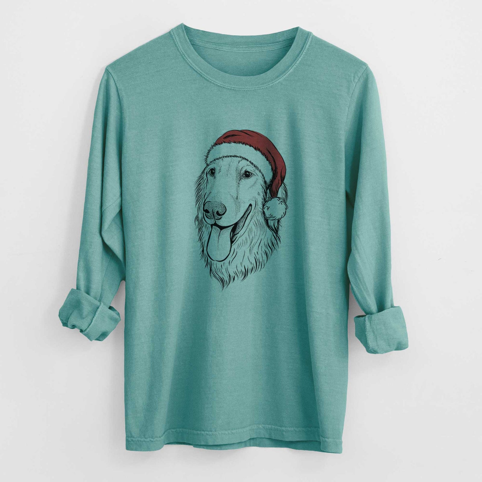 Santa Bailey the Golden Retriever - Heavyweight 100% Cotton Long Sleeve