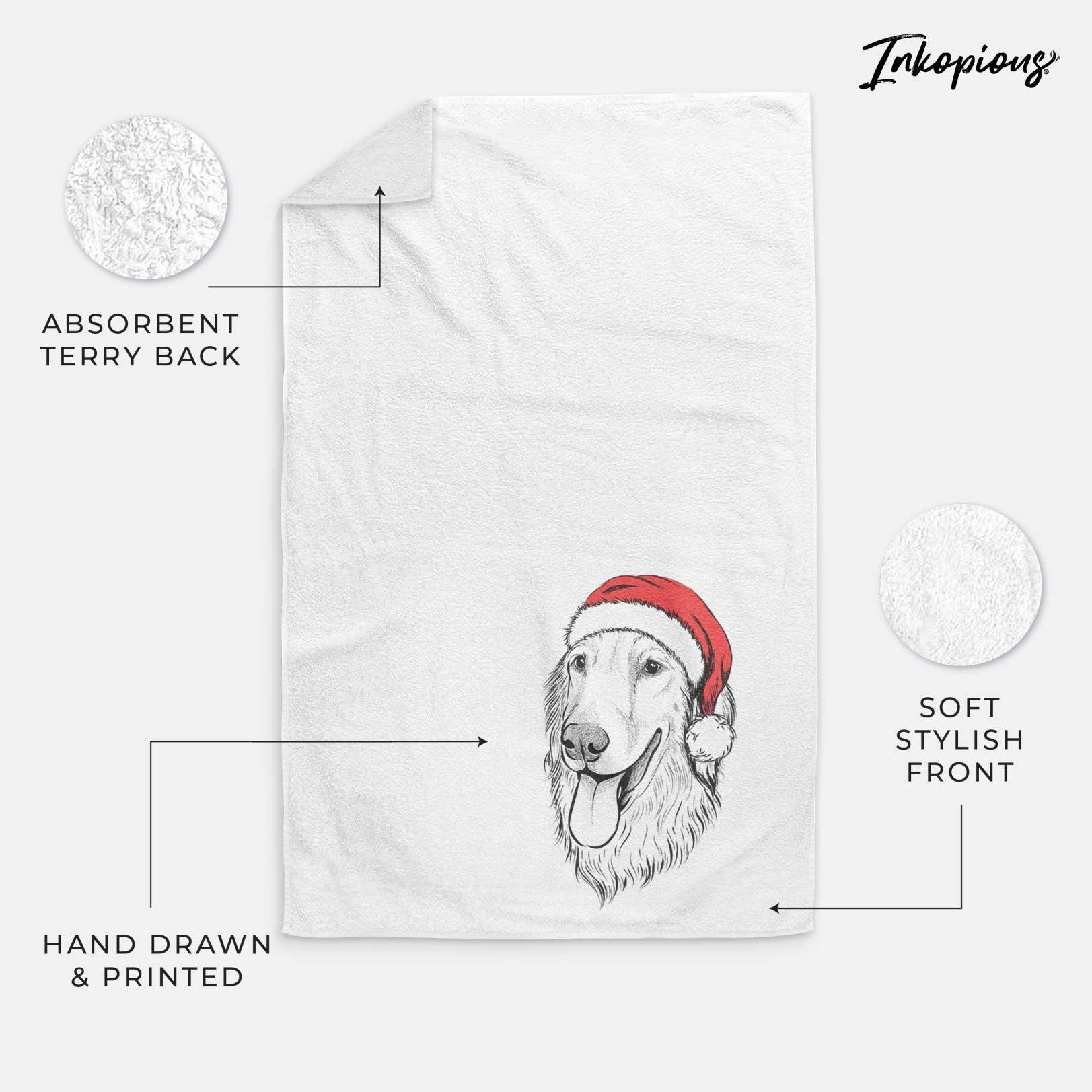 Bailey the Golden Retriever Decorative Hand Towel