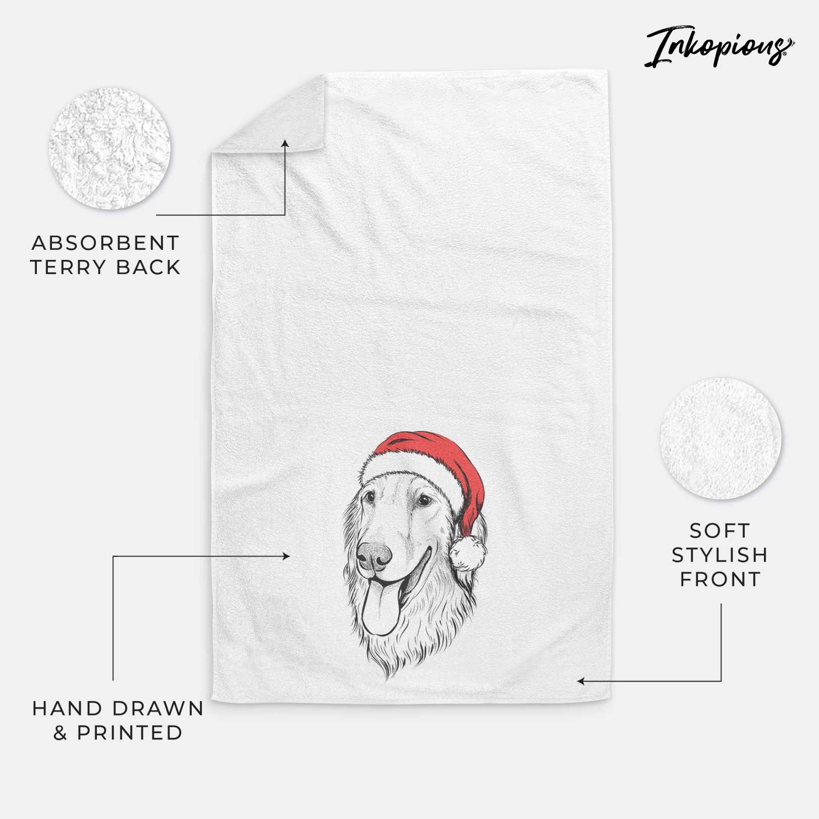 Bailey the Golden Retriever Decorative Hand Towel