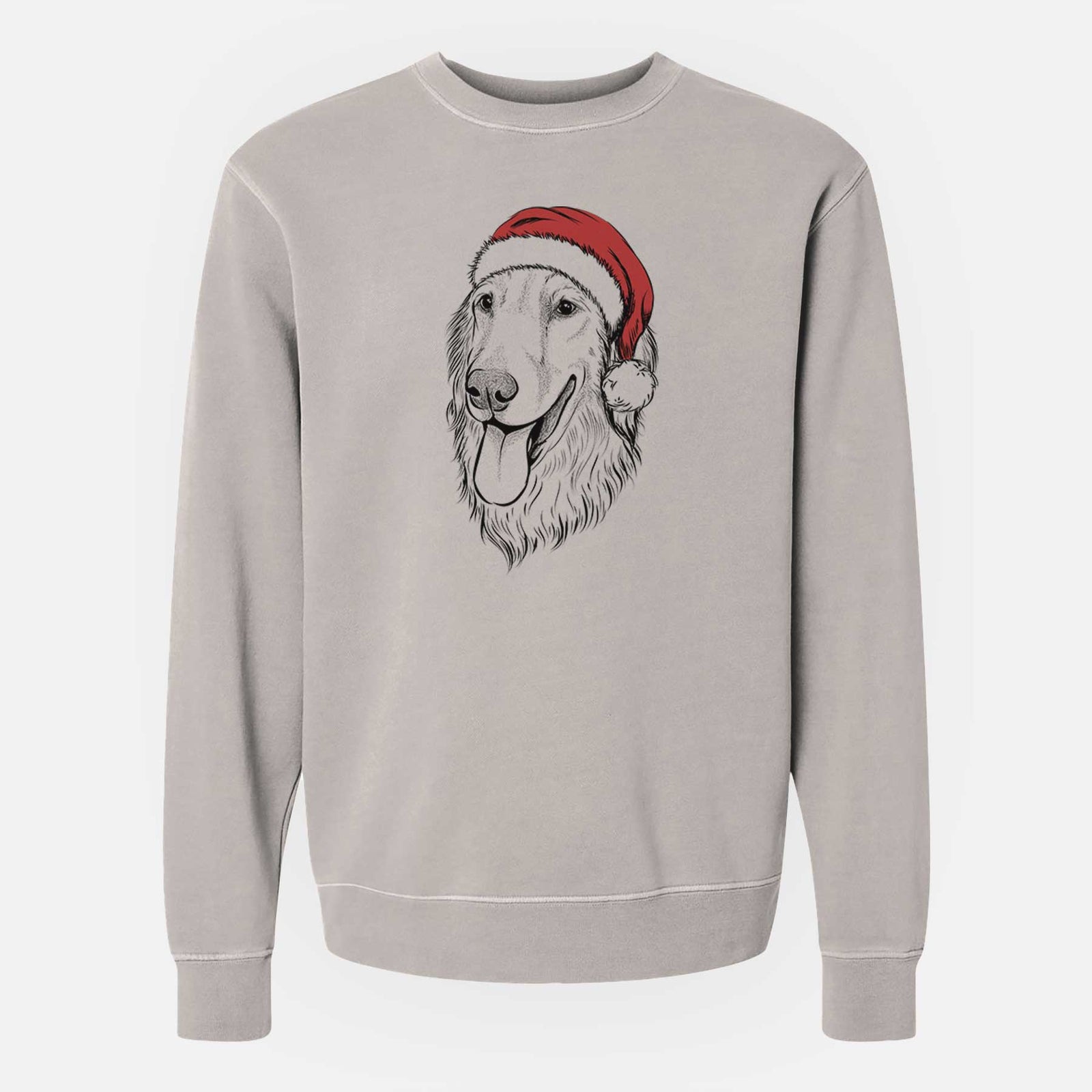 Santa Bailey the Golden Retriever - Unisex Pigment Dyed Crew Sweatshirt