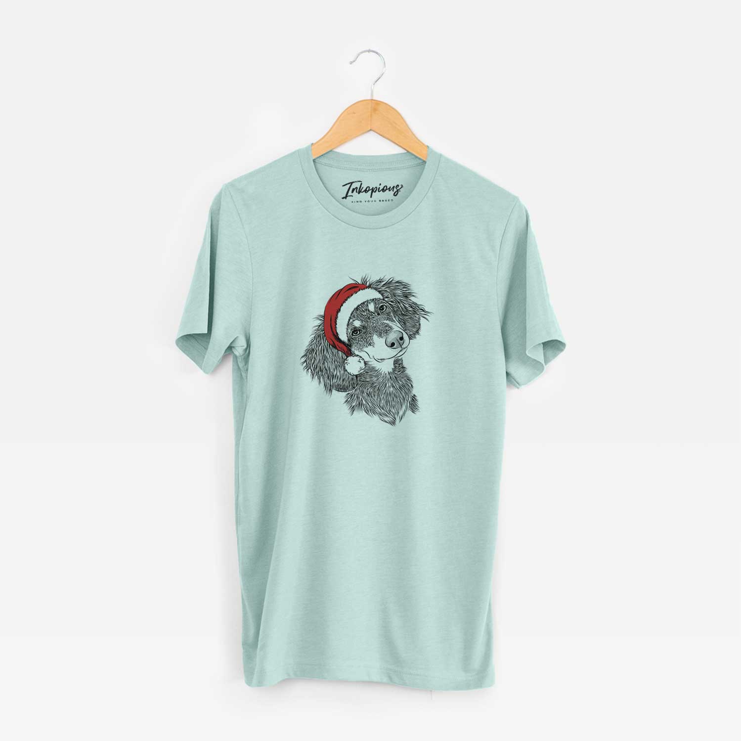 Santa Bailey the Long Haired Dachshund - Unisex Crewneck