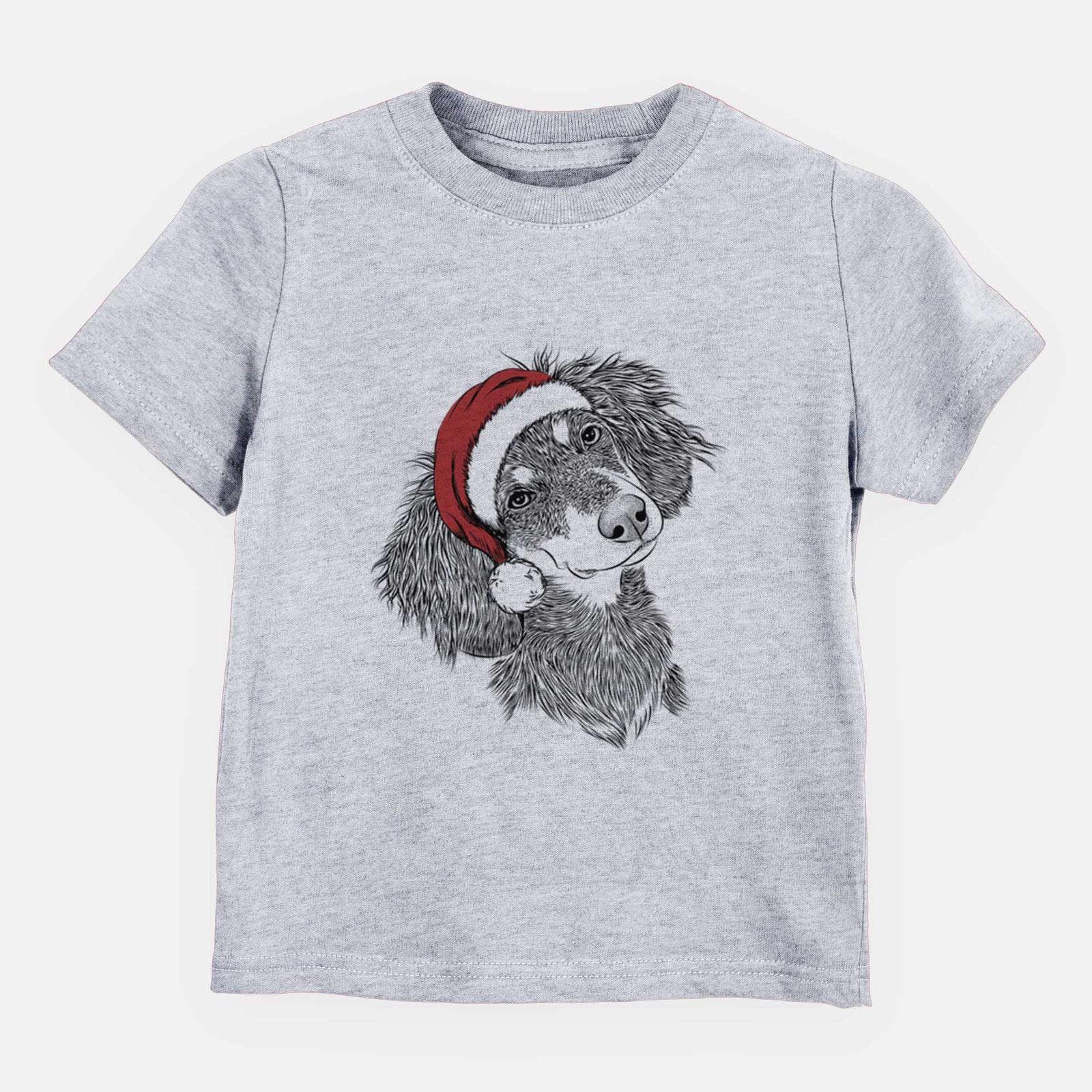 Santa Bailey the Long Haired Dachshund - Kids/Youth/Toddler Shirt