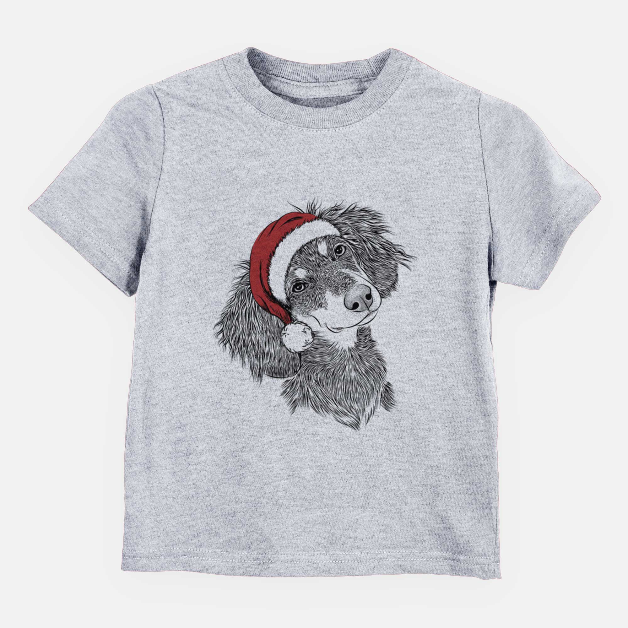 Santa Bailey the Long Haired Dachshund - Kids/Youth/Toddler Shirt