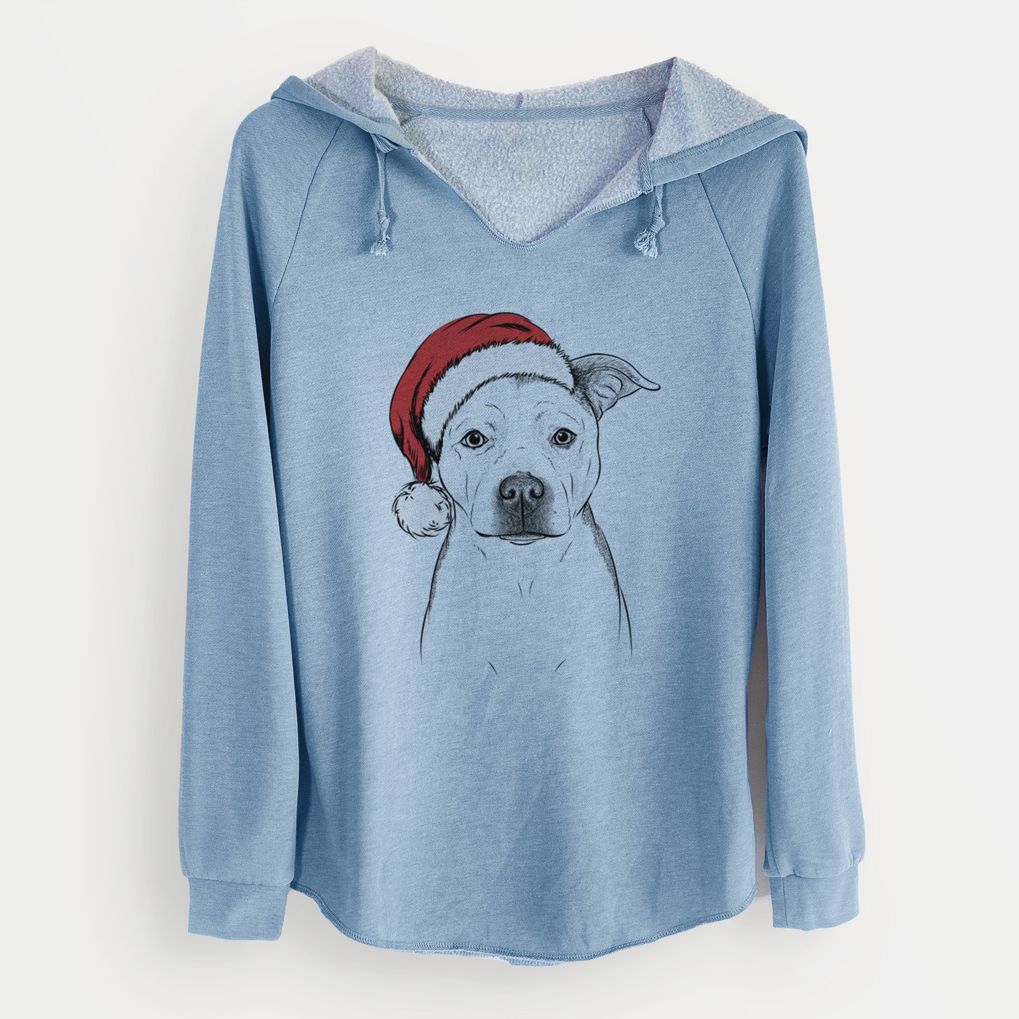 Santa Bailey the Pitbull - Cali Wave Hooded Sweatshirt