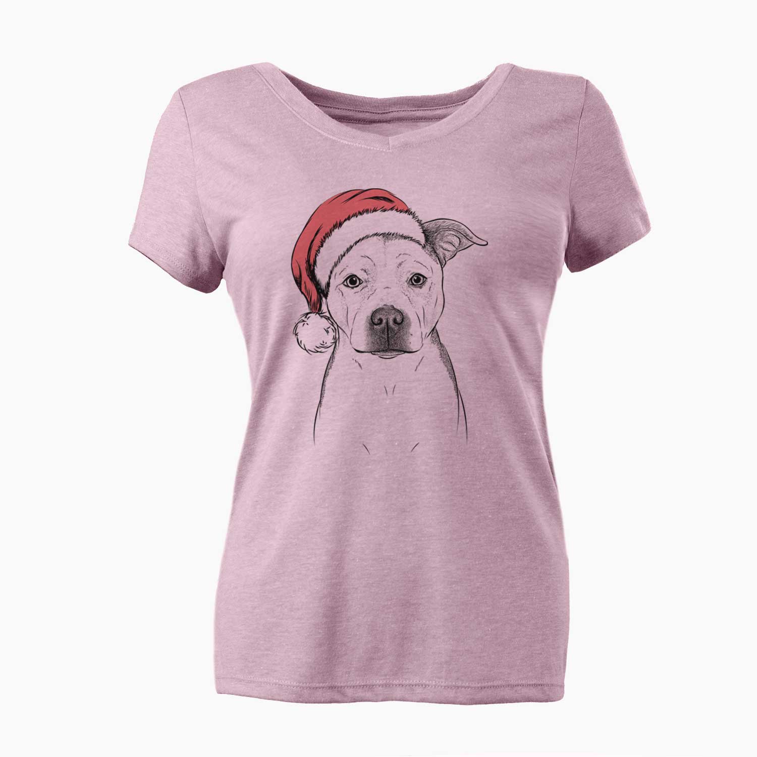 Santa Bailey the Pitbull - Women's V-neck Shirt