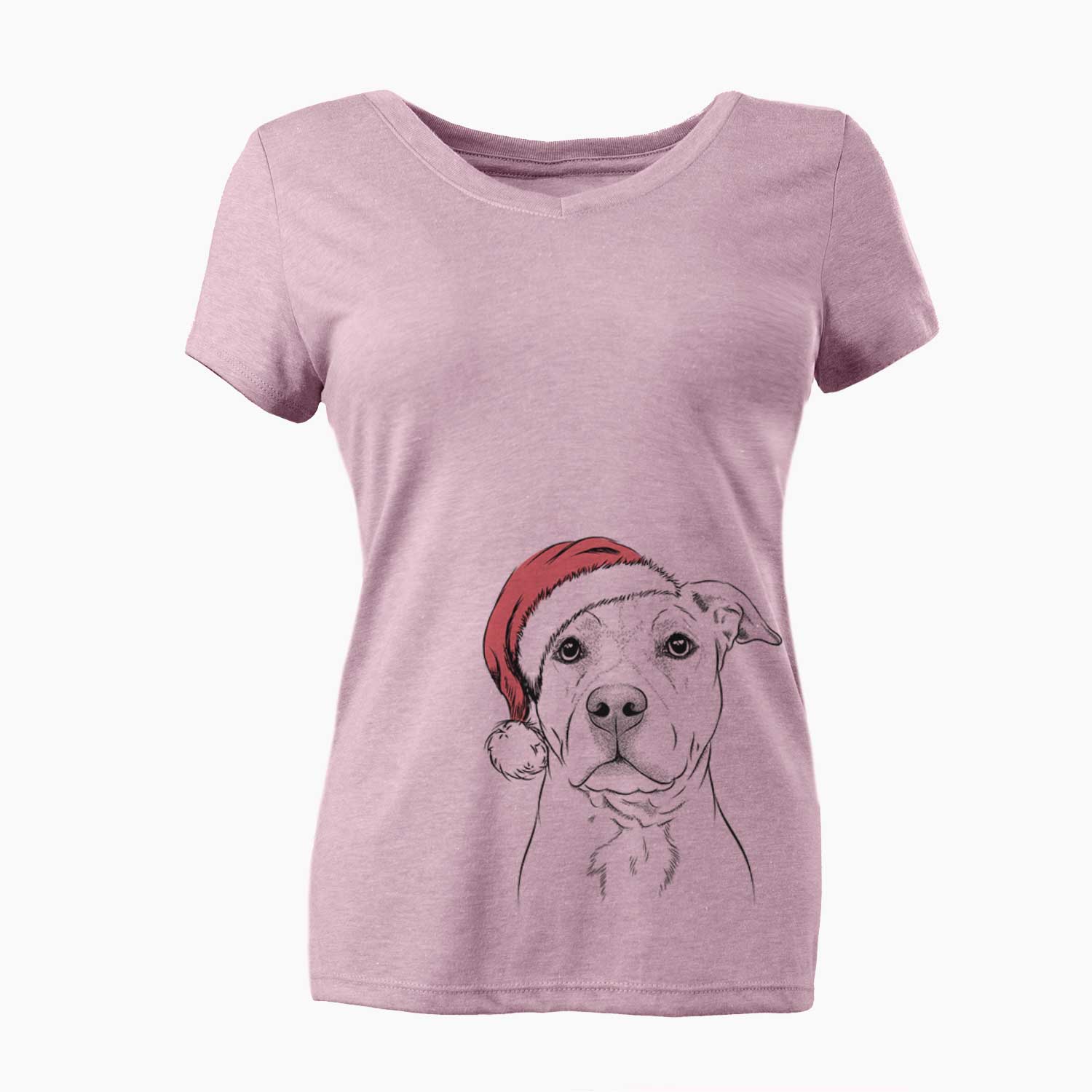 Santa Bailey the American Staffordshire Terrier - Women's V-neck Shirt