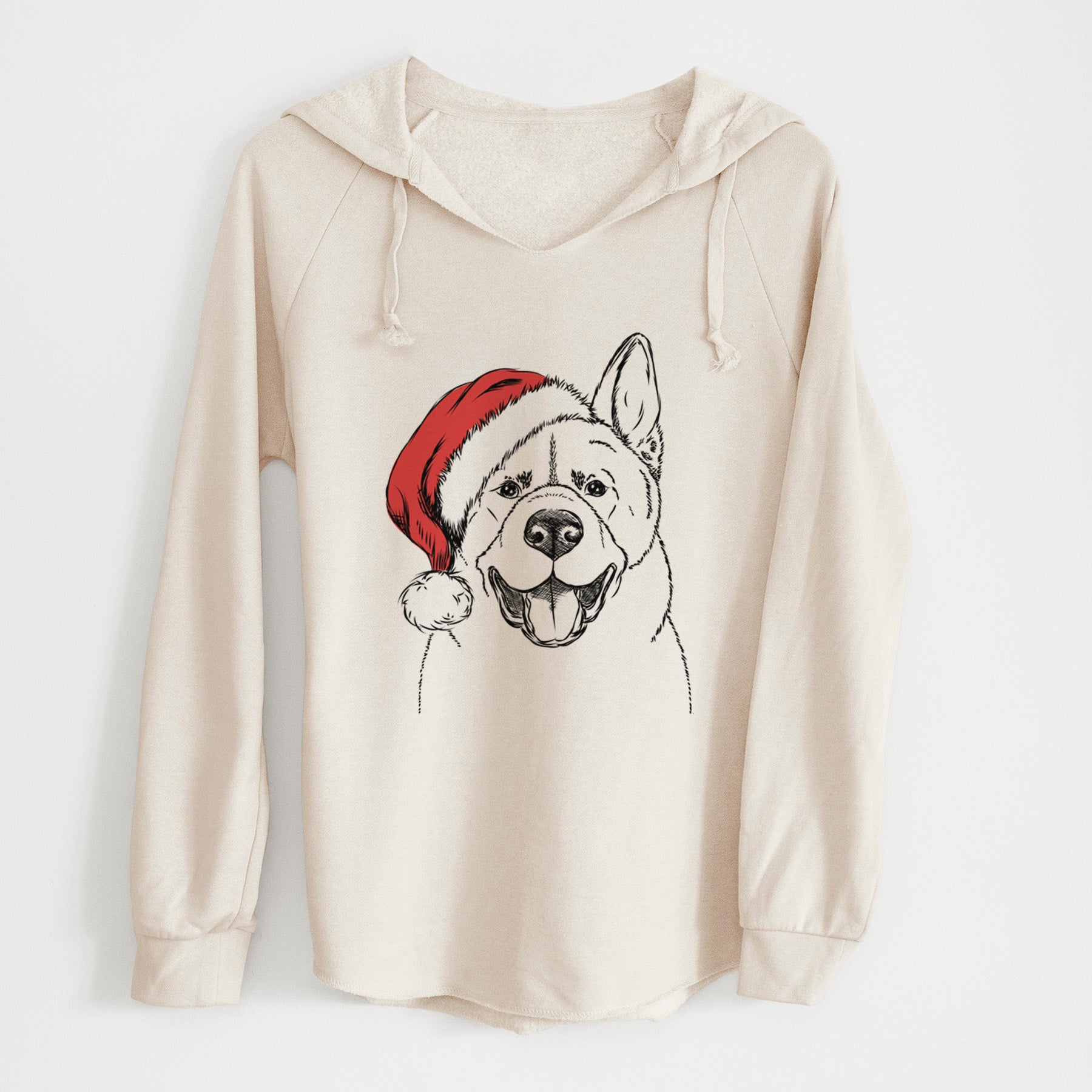 Santa Baku the Akita - Cali Wave Hooded Sweatshirt