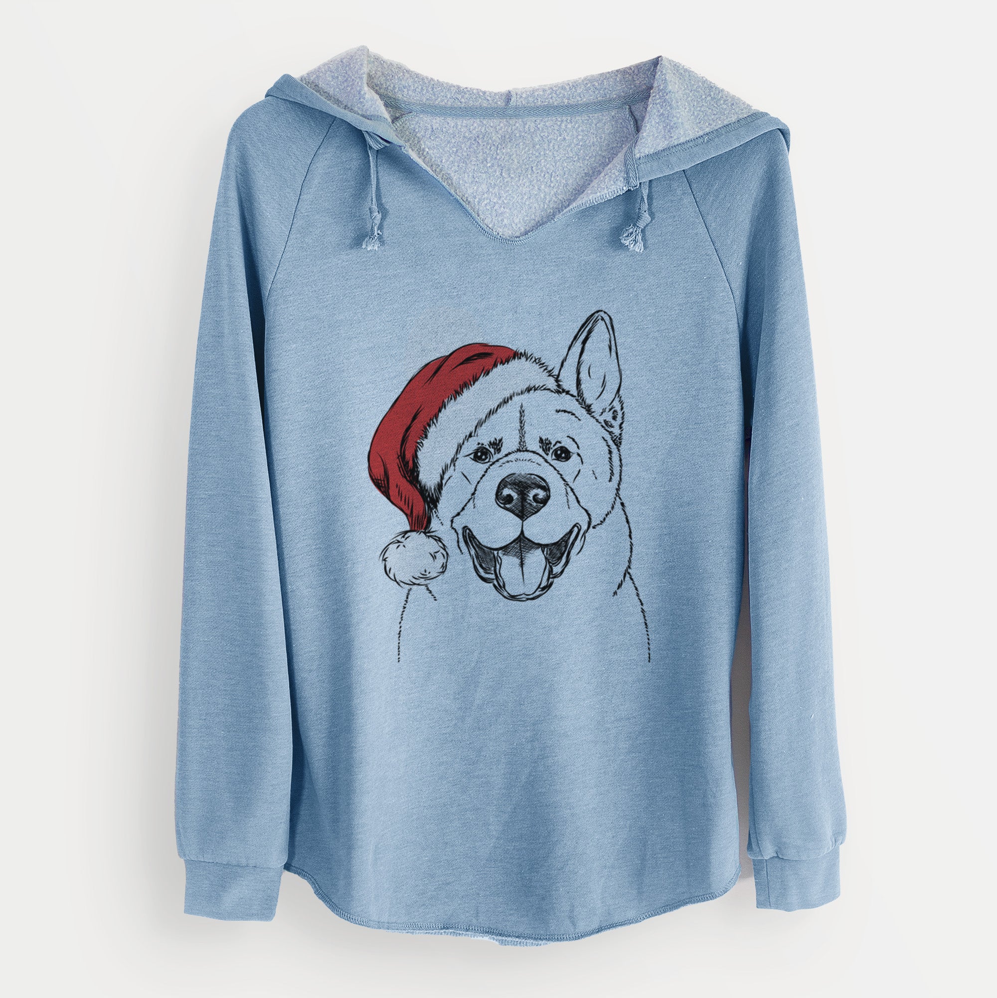 Santa Baku the Akita - Cali Wave Hooded Sweatshirt