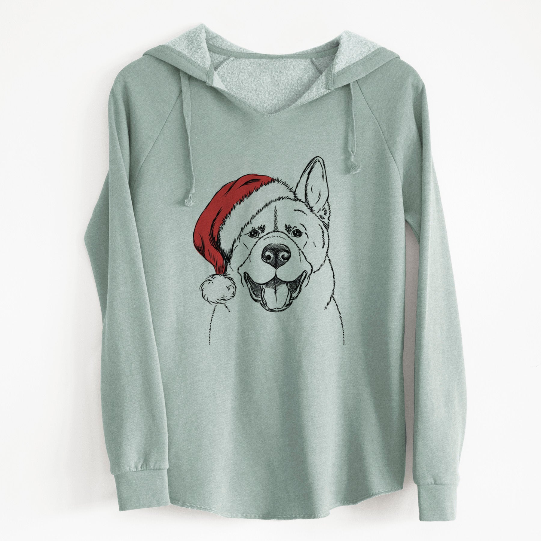 Santa Baku the Akita - Cali Wave Hooded Sweatshirt