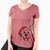 Santa Baku the Akita - Women's V-neck Shirt