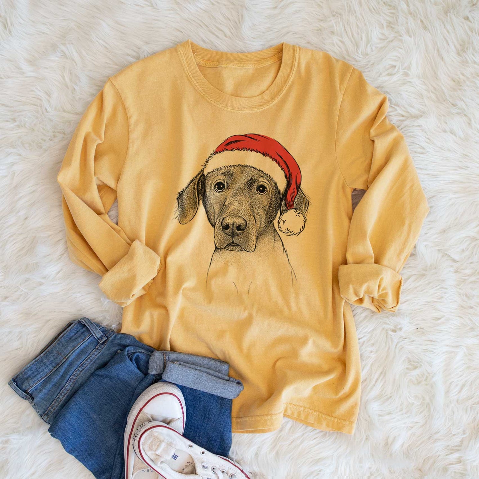 Santa Baldwin the Mixed Breed - Heavyweight 100% Cotton Long Sleeve