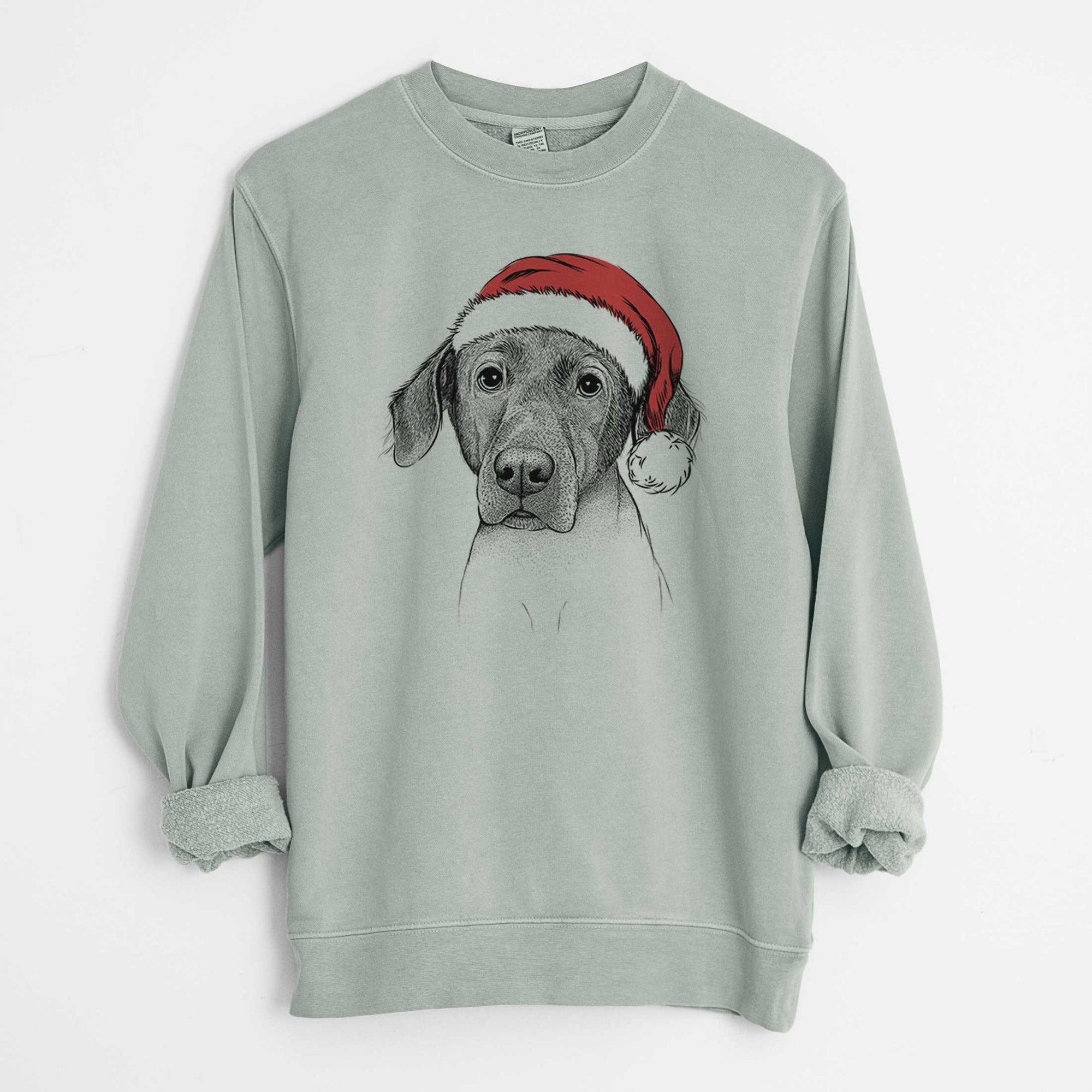 Santa Baldwin the Mixed Breed - Unisex Pigment Dyed Crew Sweatshirt