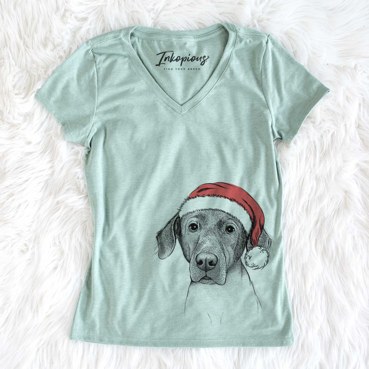 Santa Baldwin the Mixed Breed - Women&#39;s V-neck Shirt