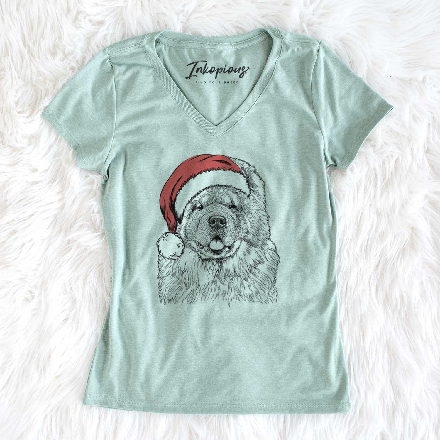 Santa Baloo the Chow Chow - Women's V-neck Shirt