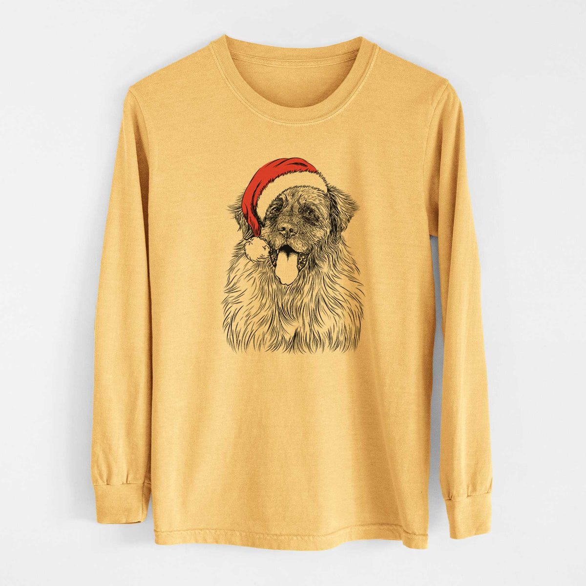 Santa Bamboo the Leonberger - Heavyweight 100% Cotton Long Sleeve