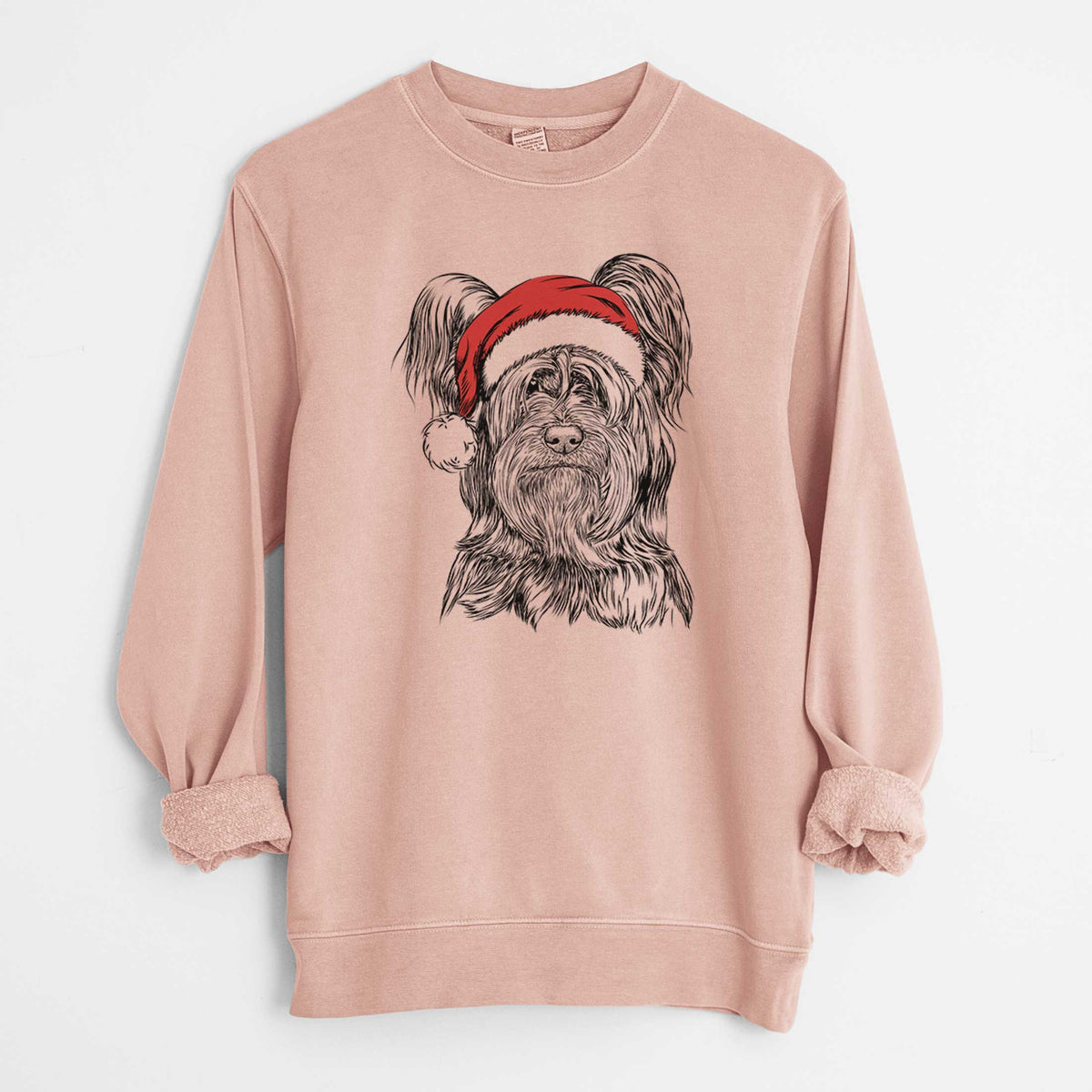 Santa Bandit the Skye Terrier - Unisex Pigment Dyed Crew Sweatshirt