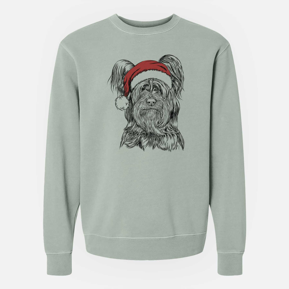 Santa Bandit the Skye Terrier - Unisex Pigment Dyed Crew Sweatshirt