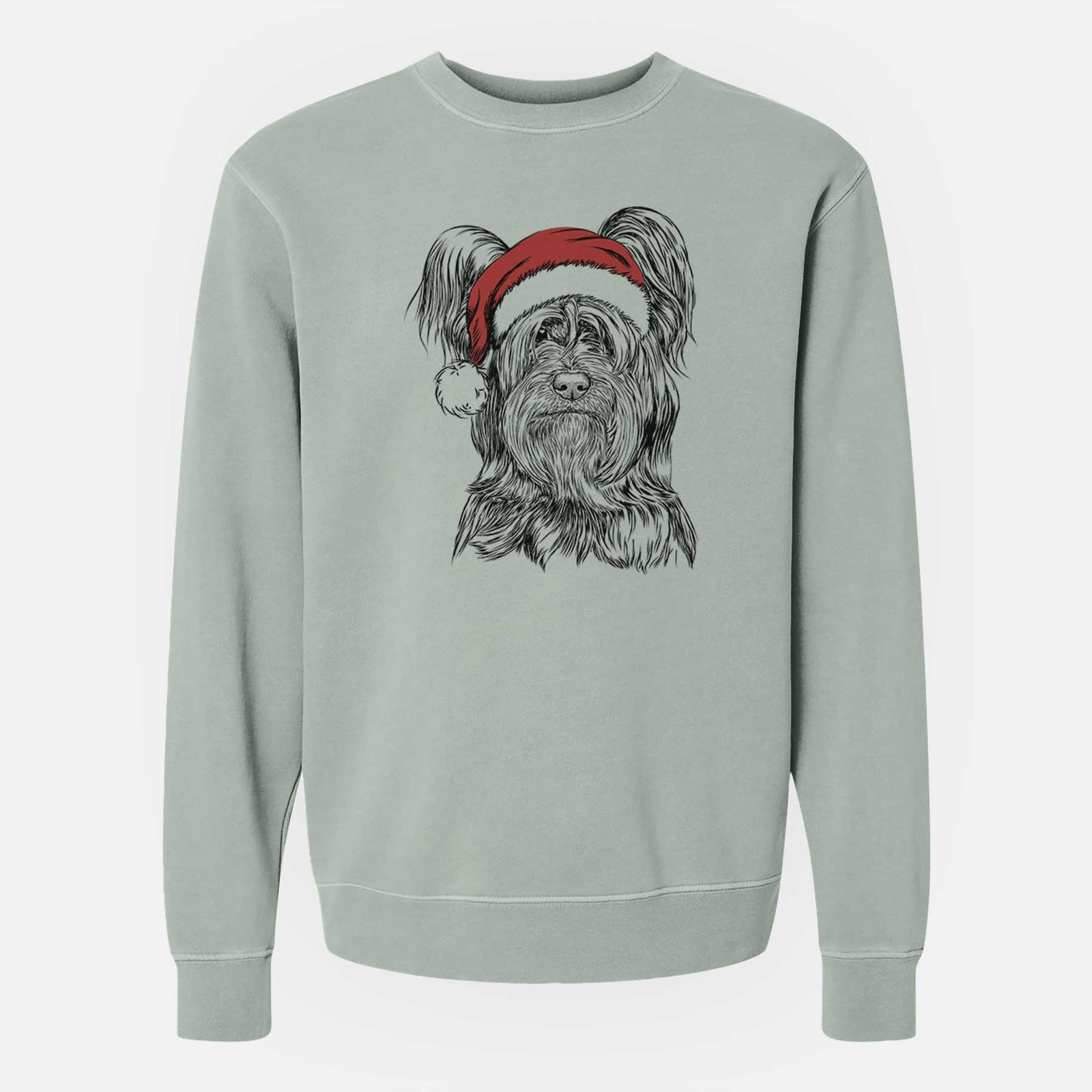 Santa Bandit the Skye Terrier - Unisex Pigment Dyed Crew Sweatshirt