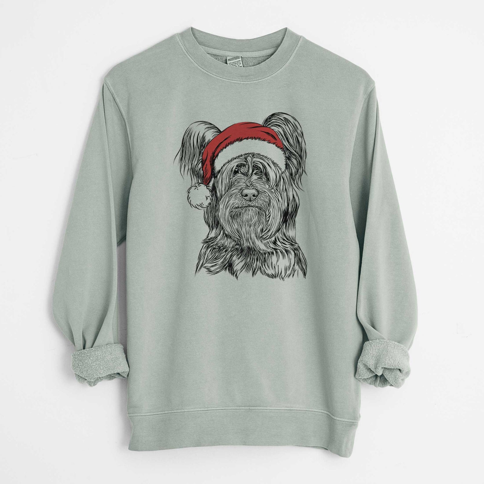 Santa Bandit the Skye Terrier - Unisex Pigment Dyed Crew Sweatshirt