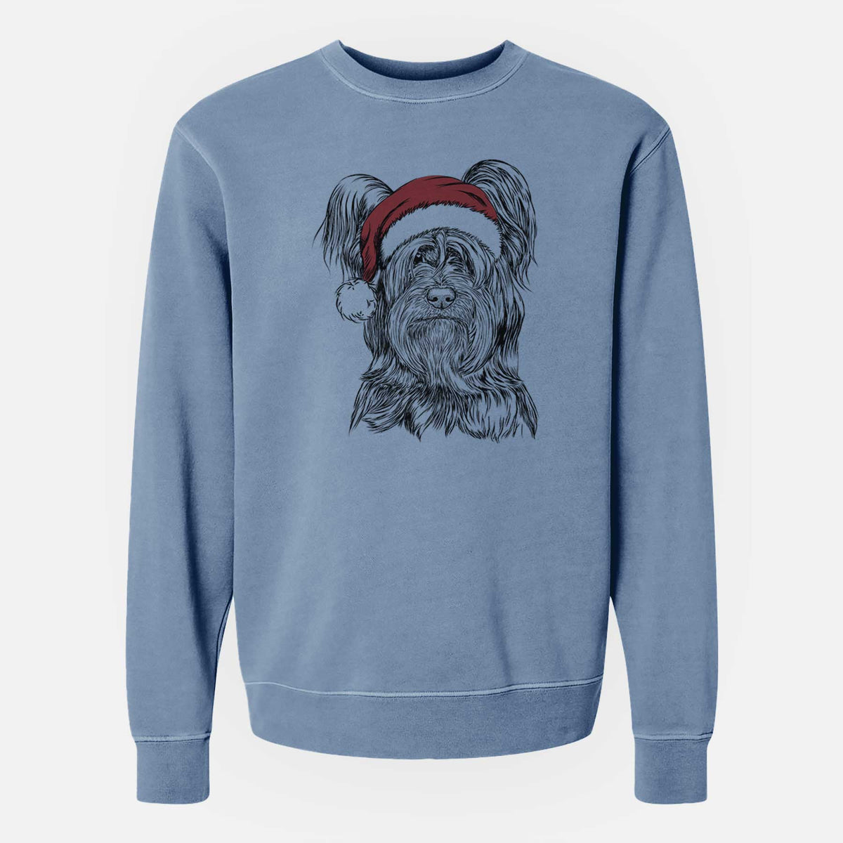 Santa Bandit the Skye Terrier - Unisex Pigment Dyed Crew Sweatshirt