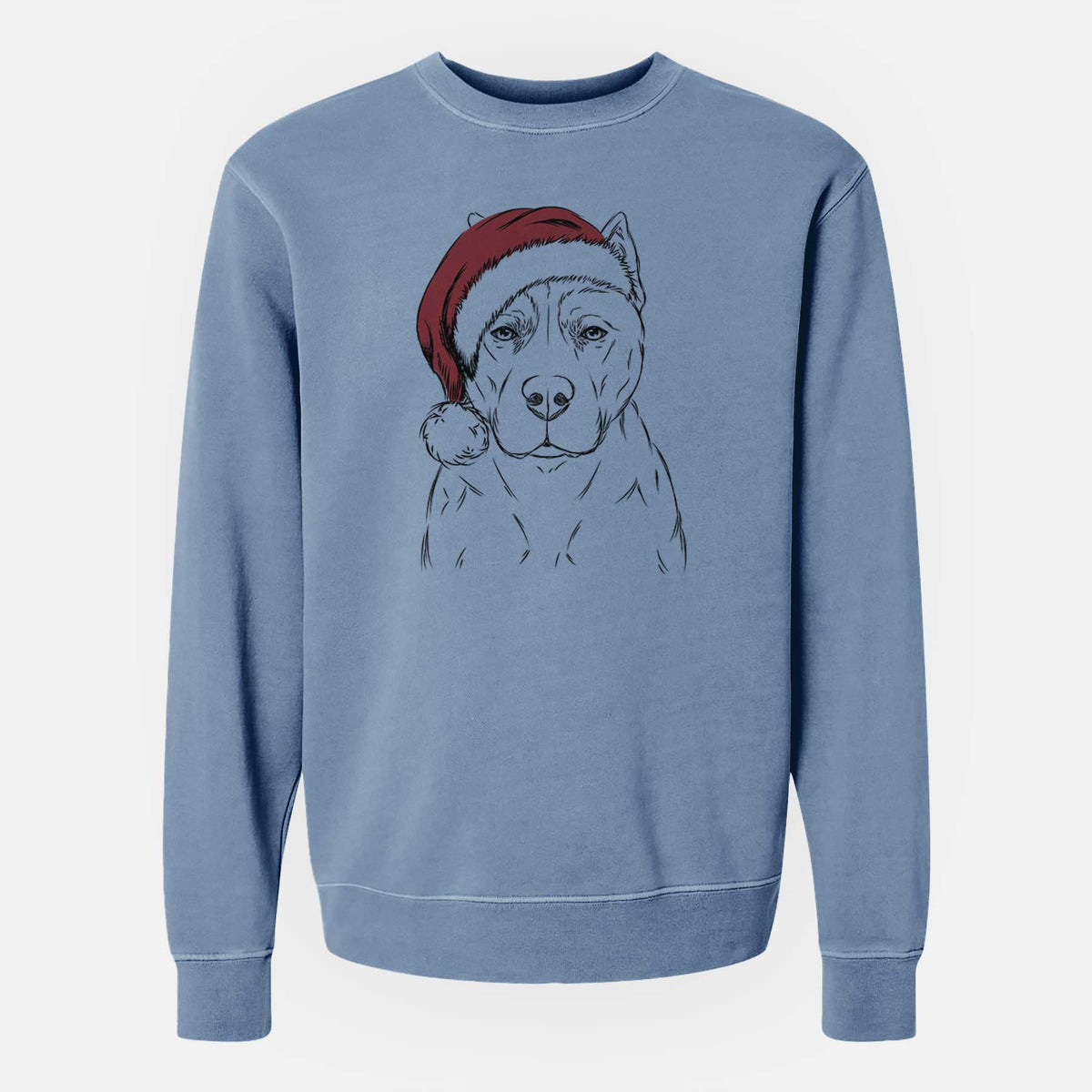 Santa Bane the Pitbull Mix - Unisex Pigment Dyed Crew Sweatshirt