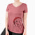 Santa Bane the Pitbull Mix - Women's V-neck Shirt