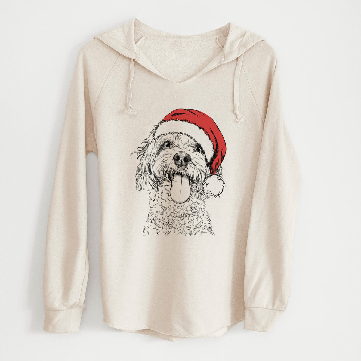 Santa Barney the Cavachon - Cali Wave Hooded Sweatshirt