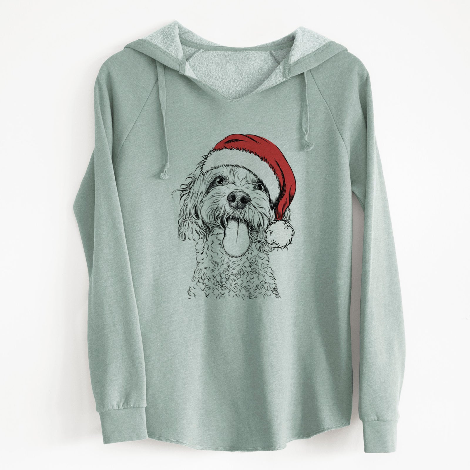 Santa Barney the Cavachon - Cali Wave Hooded Sweatshirt