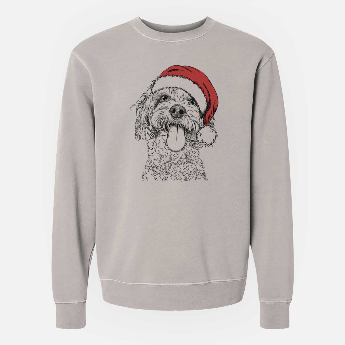 Santa Barney the Cavachon - Unisex Pigment Dyed Crew Sweatshirt