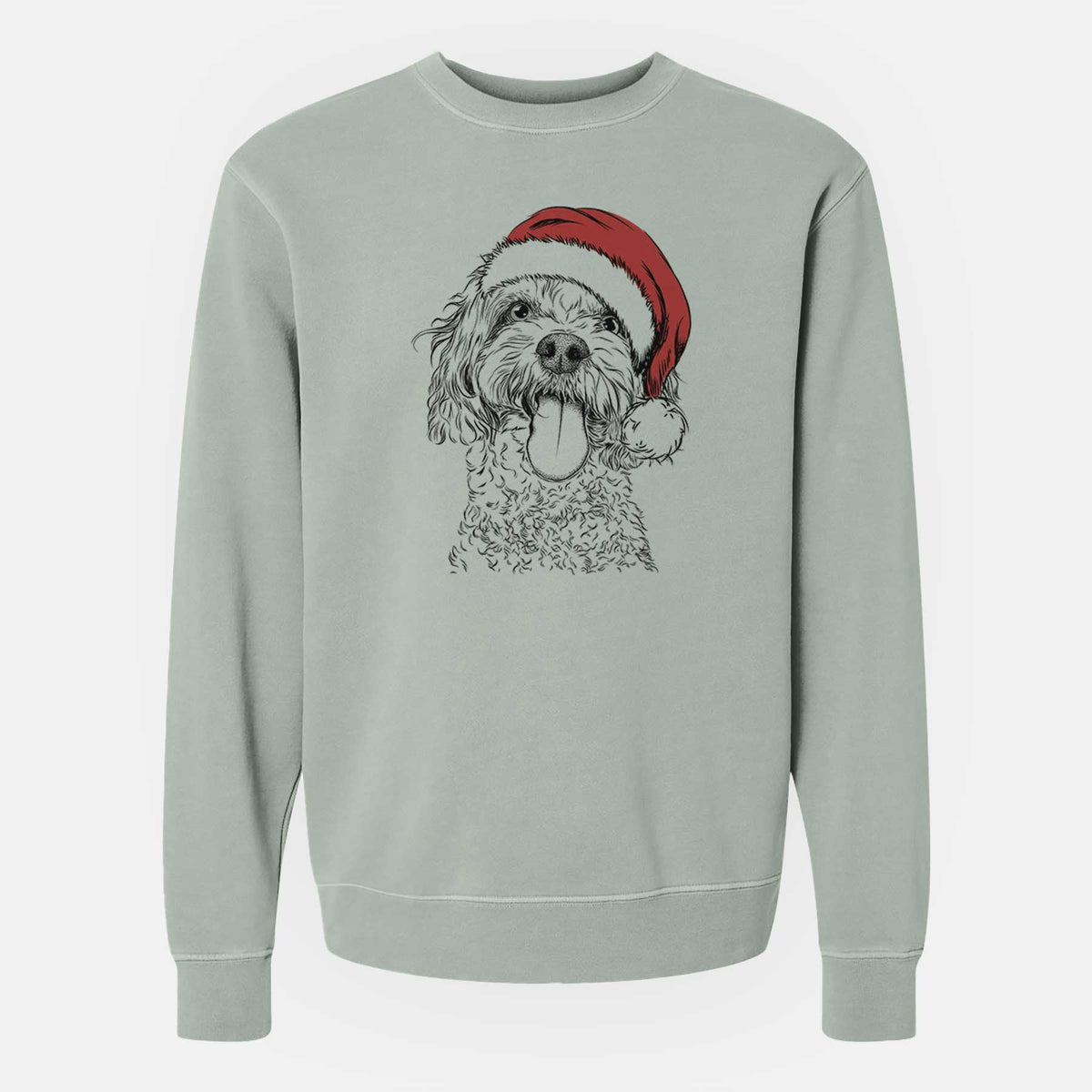 Santa Barney the Cavachon - Unisex Pigment Dyed Crew Sweatshirt