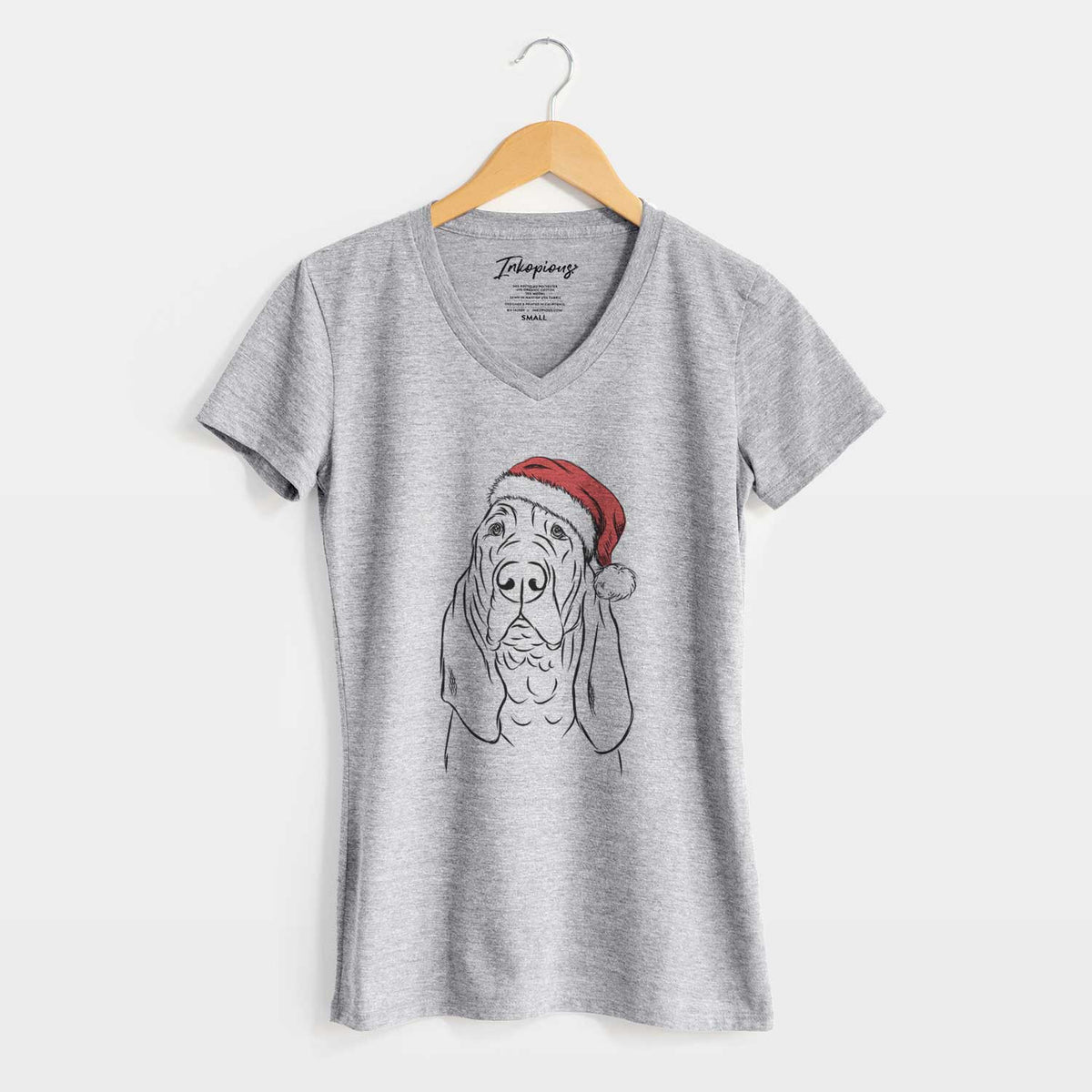 Santa Baron the Bloodhound - Women's V-neck Shirt