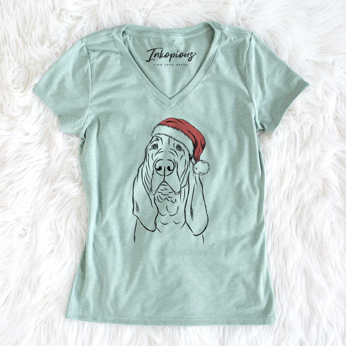 Santa Baron the Bloodhound - Women's V-neck Shirt