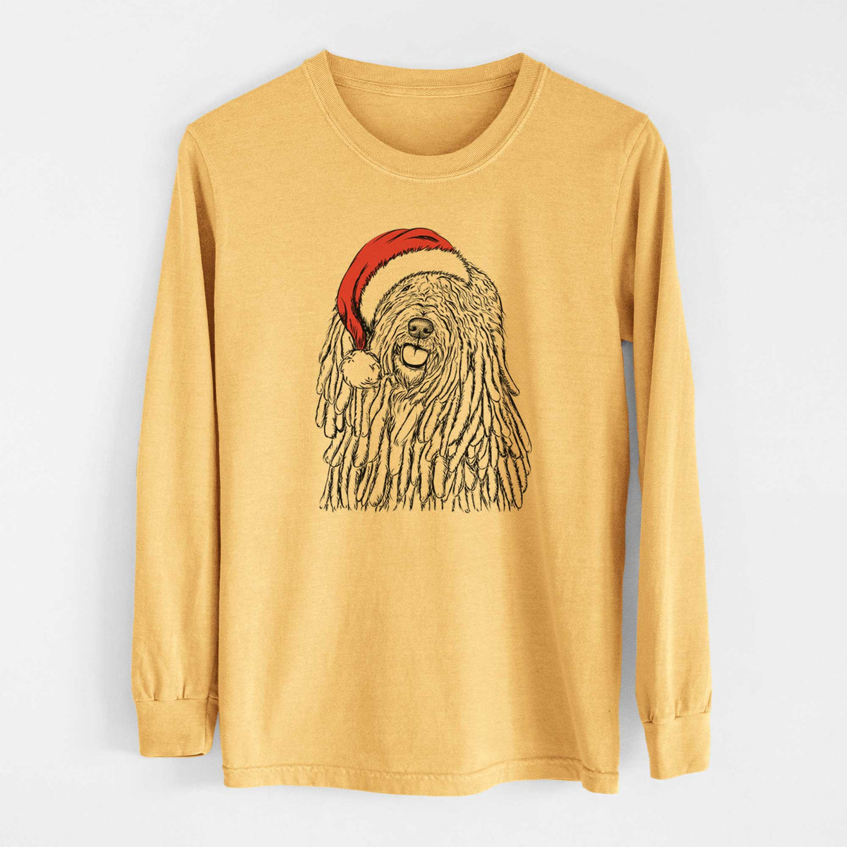 Santa Barry the Komondor - Heavyweight 100% Cotton Long Sleeve