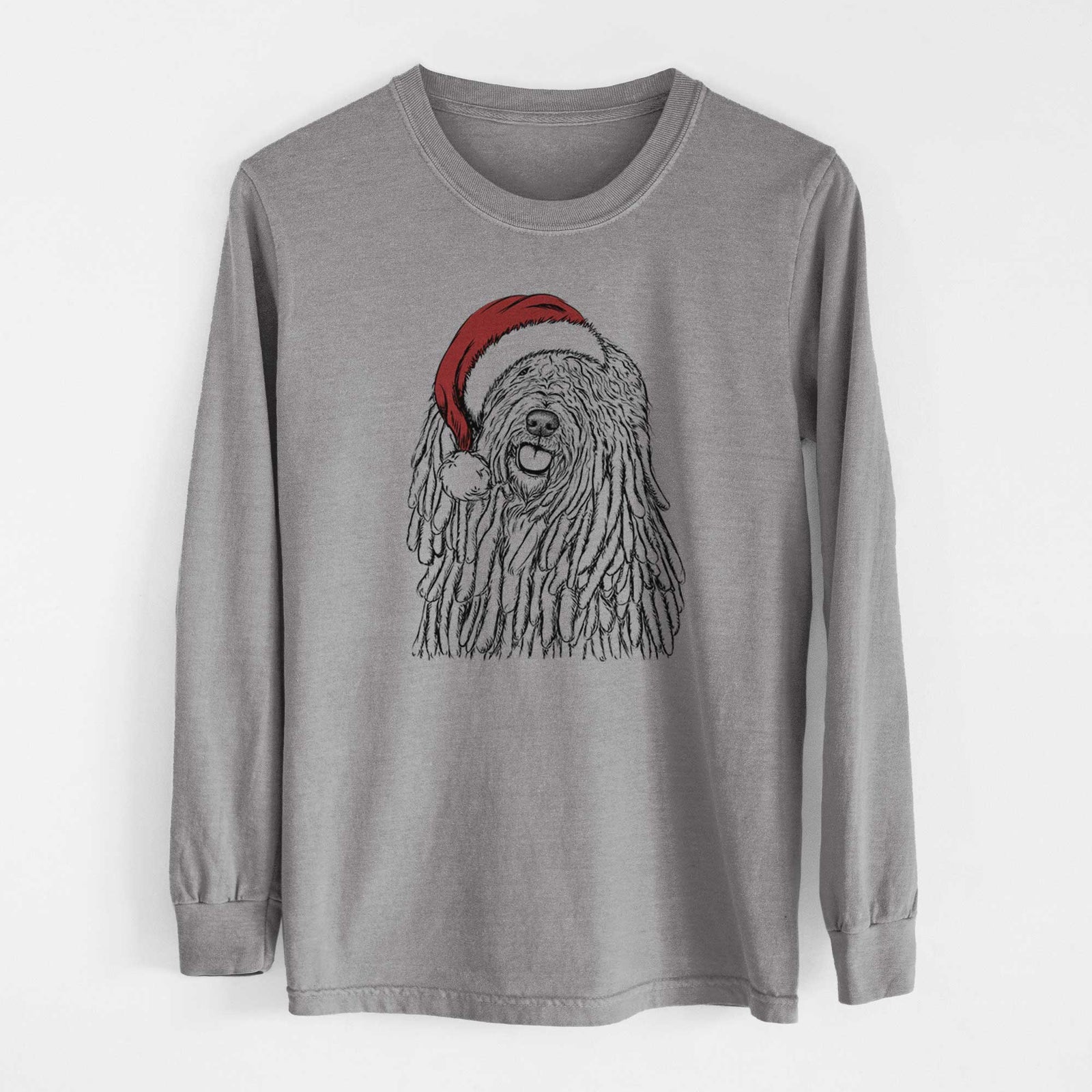 Santa Barry the Komondor - Heavyweight 100% Cotton Long Sleeve