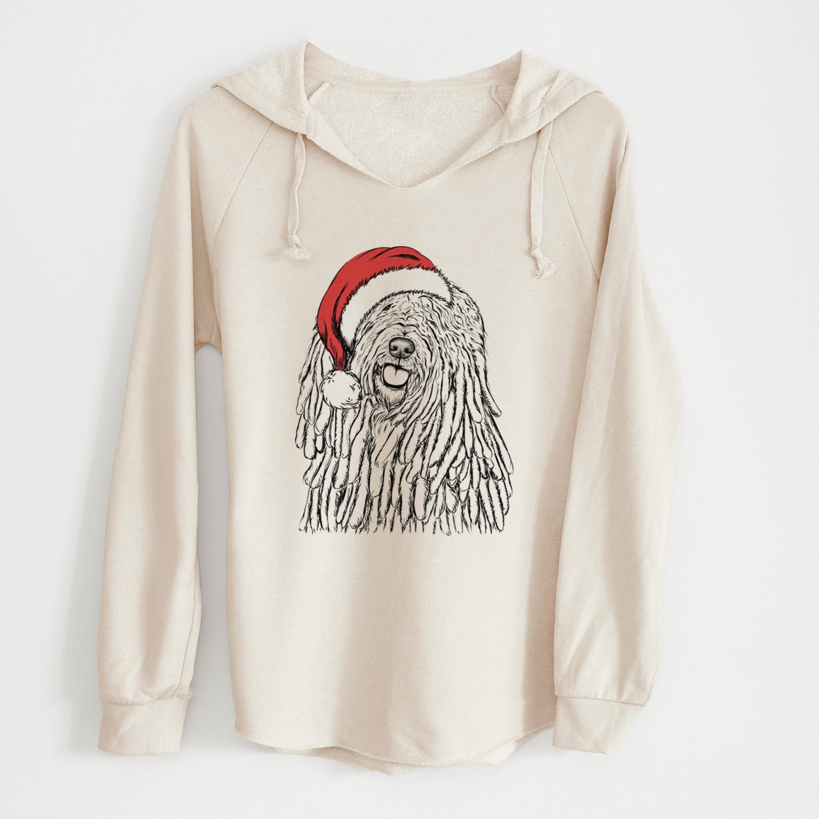 Santa Barry the Komondor - Cali Wave Hooded Sweatshirt