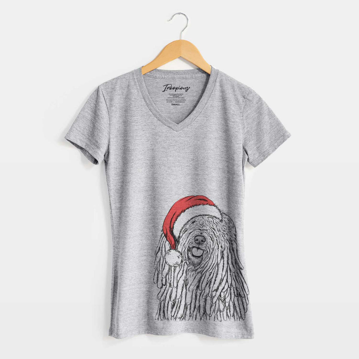 Santa Barry the Komondor - Women's V-neck Shirt