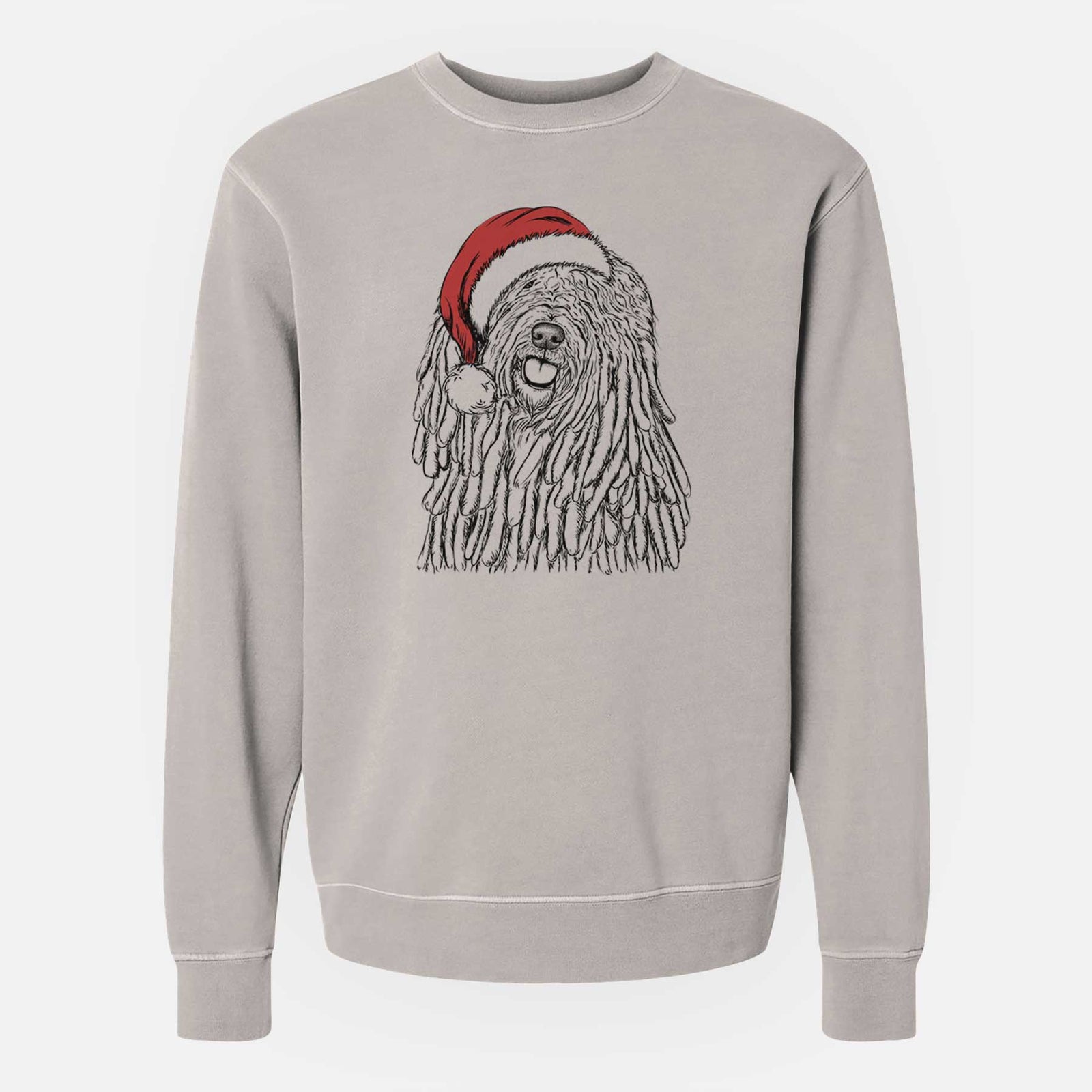 Santa Barry the Komondor - Unisex Pigment Dyed Crew Sweatshirt