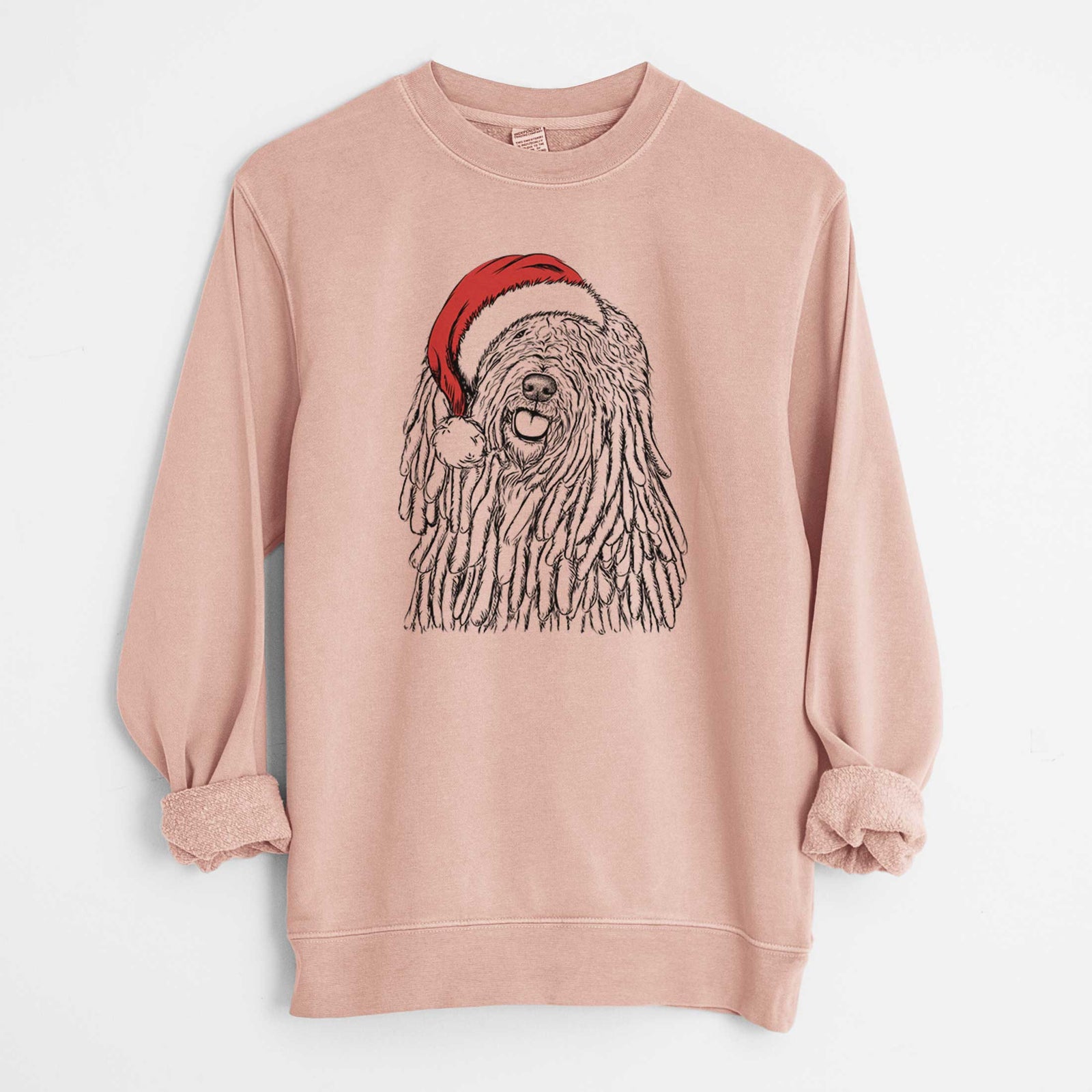 Santa Barry the Komondor - Unisex Pigment Dyed Crew Sweatshirt