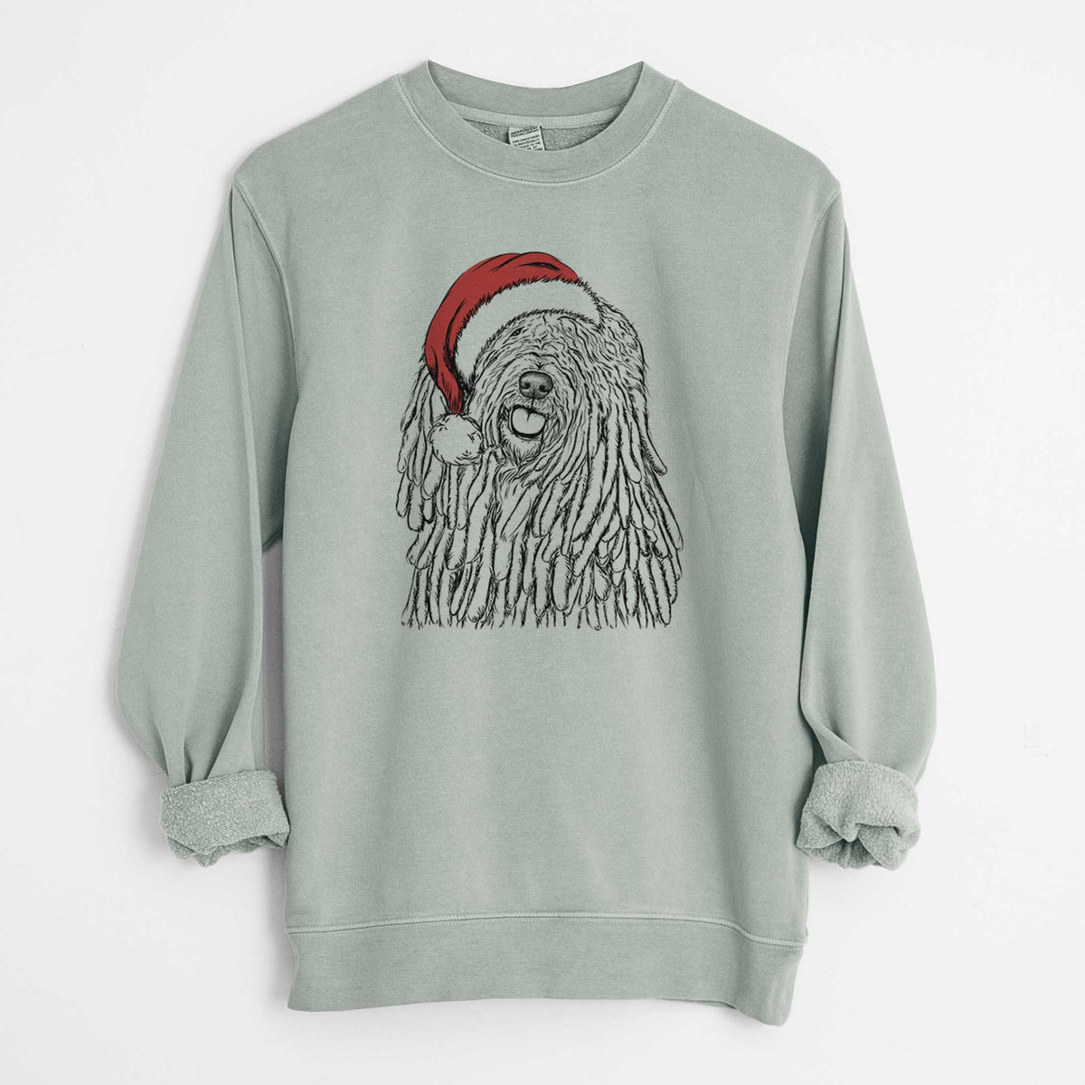 Santa Barry the Komondor - Unisex Pigment Dyed Crew Sweatshirt